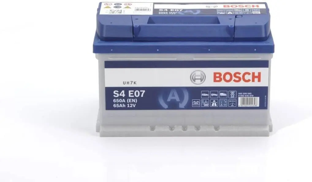 Bosch S4E07 - Batterie Auto - 65A/h - 650A - Technologie EFB - adaptée aux Véhicules avec Start/Stop – bleu/gris