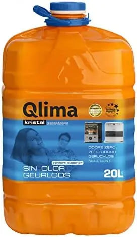 FCI Bidon Qlima Kristal - Liquide pour poêle universel inodore - 20 l – orange/bleu