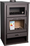 Poêle à bois four Cheminée Journal de combustible solide cuisinière Brûleur 15/20 kW Bimschv 2 – gris/noir