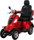 Scooter électrique 4 roues de mobilité pour senior et PMR – RIDE66, RC60, rouge