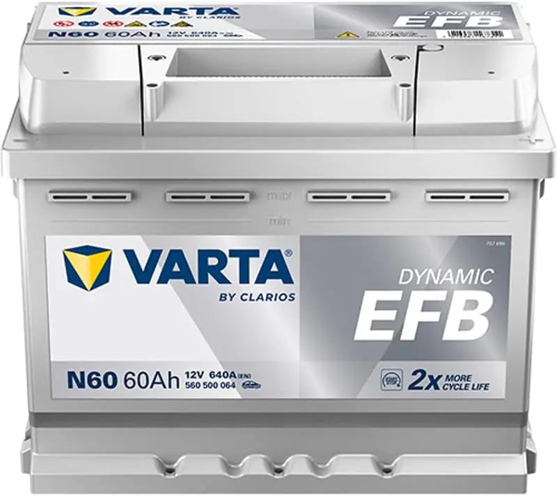 Batterie de voiture VARTA 60Ah/640A FIAT 500 1.2 – gris