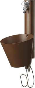 Belfer Fontaine murale de jardin avec double robinet 42/PRS Rouille – orange/gris