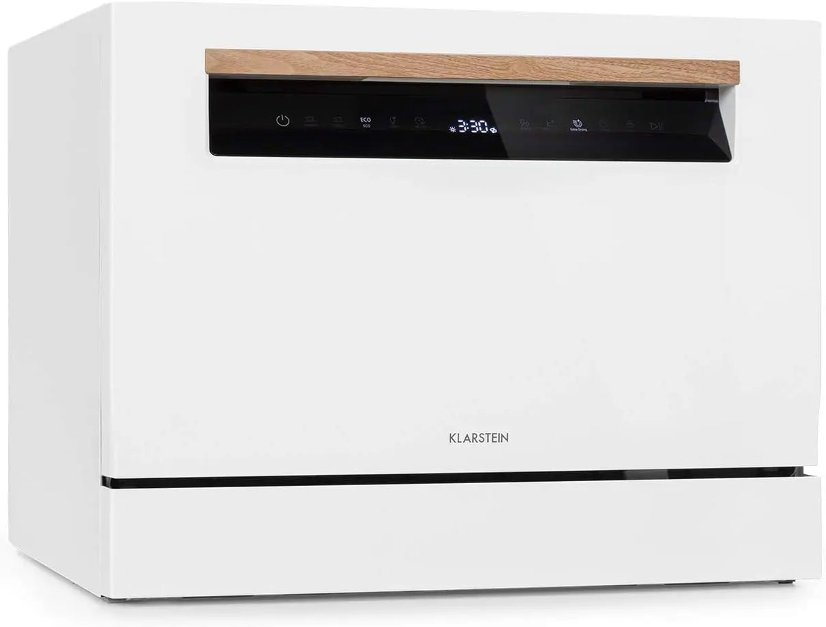 Klarstein Lagoona Mini lave-vaisselle pose libre – 1380 W, 6,5 L, 6 couverts, noir/blanc