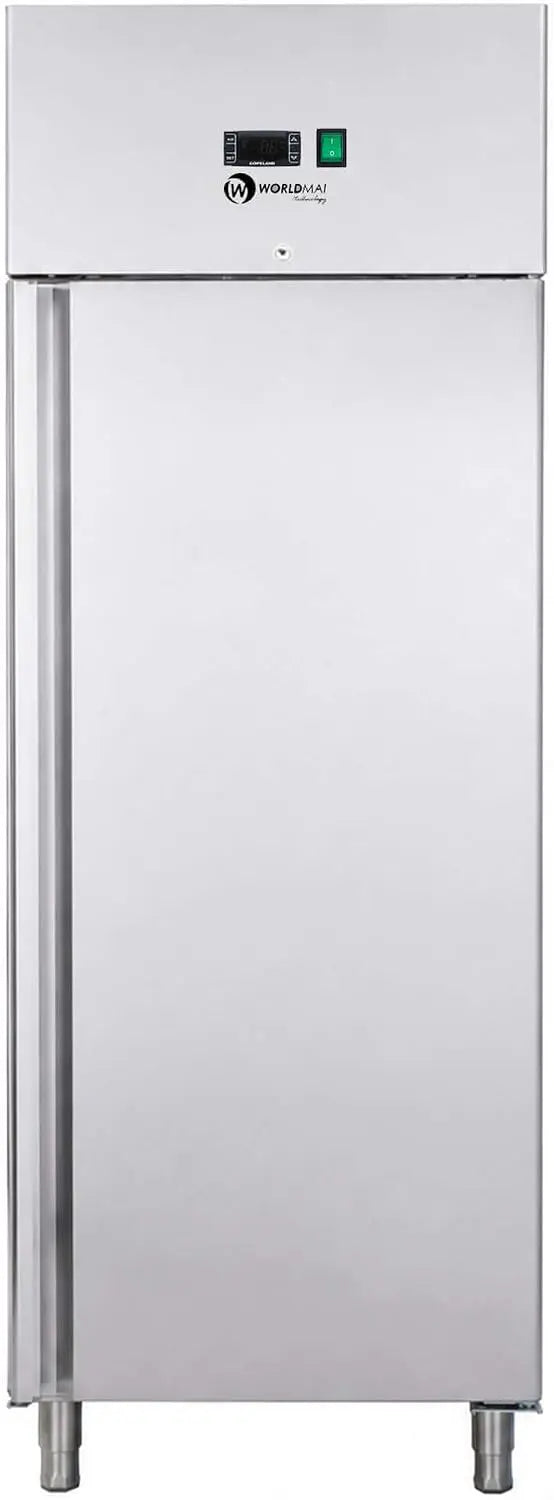 Armoire Négative Professionnelle INOX GN 2/1 WORLDMAI 600L pour CHR. Congélateur Vertical Professionnel – 565 W, 680 x 845 x 2000 mm, 50 Hz, argenté