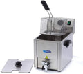 Friteuse 8 L 1 Panier avec robinet Friteuse - 1,5 KG Frites - Professionnelle - Inox - Friteuse 8 litres – argenté