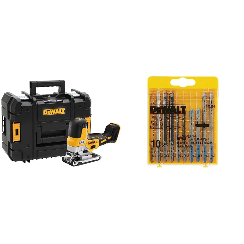 DEWALT - Scie Sauteuse à Prise par le Corps sans balais XR 18V - Scie sans Fil avec Coffret TSTAK – argenté