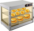 Catering - Vitrine chauffante avec éclairage - 800 W - Réglage thermostatique de 30 à 85 °C - – 61 x 38 x 51 cm, gris/beige