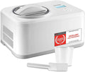 TZS First Austria Sorbetière 1,5L - 120W - 4-en-1 Machine à Glace et Yaourtière avec Chauffage – argenté/blanc