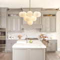 Lustre du milieu du siècle abat-jour en verre style moderne Suspension Luminaire Spoutnik à 13 lumières – 40 W, gris/beige/blanc