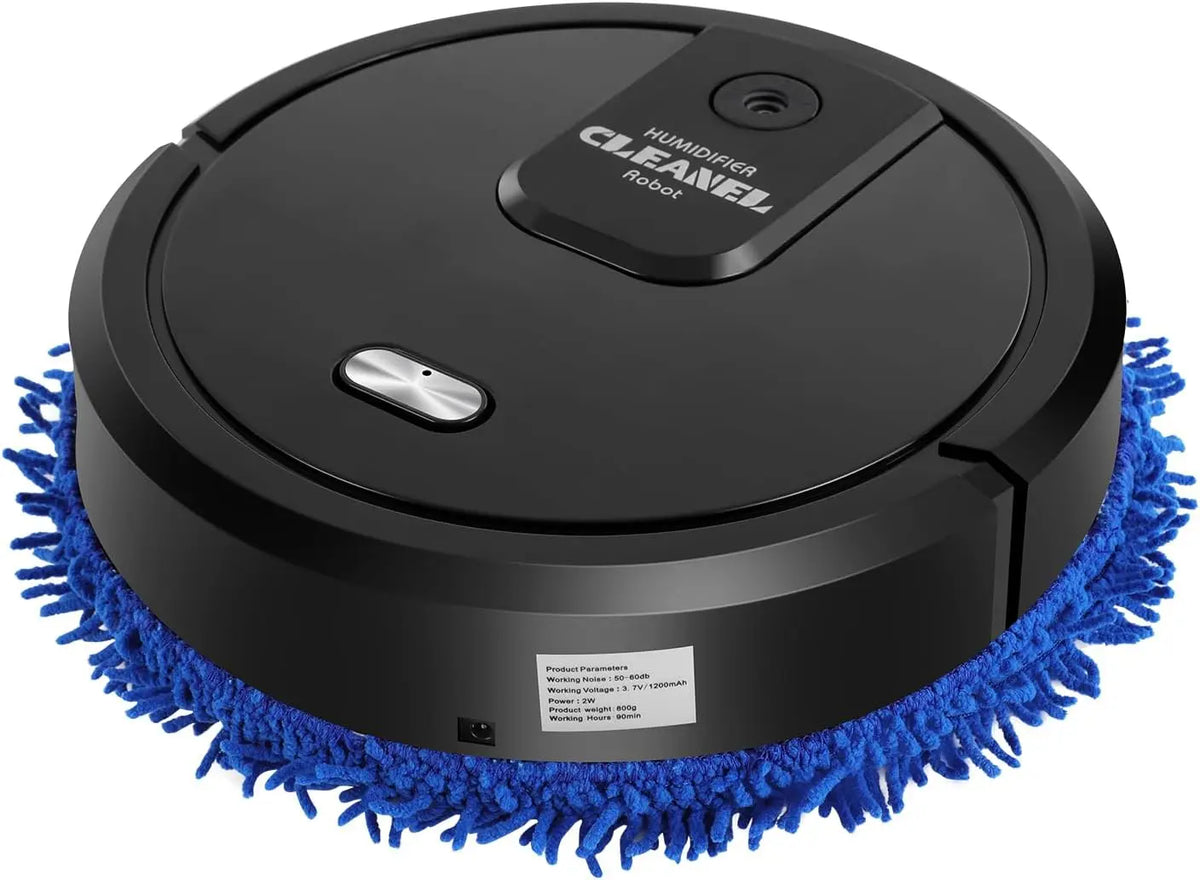 Robot Aspirateur Laveur Automatique 3 En 1 Sans Fil USB – gris/noir/bleu
