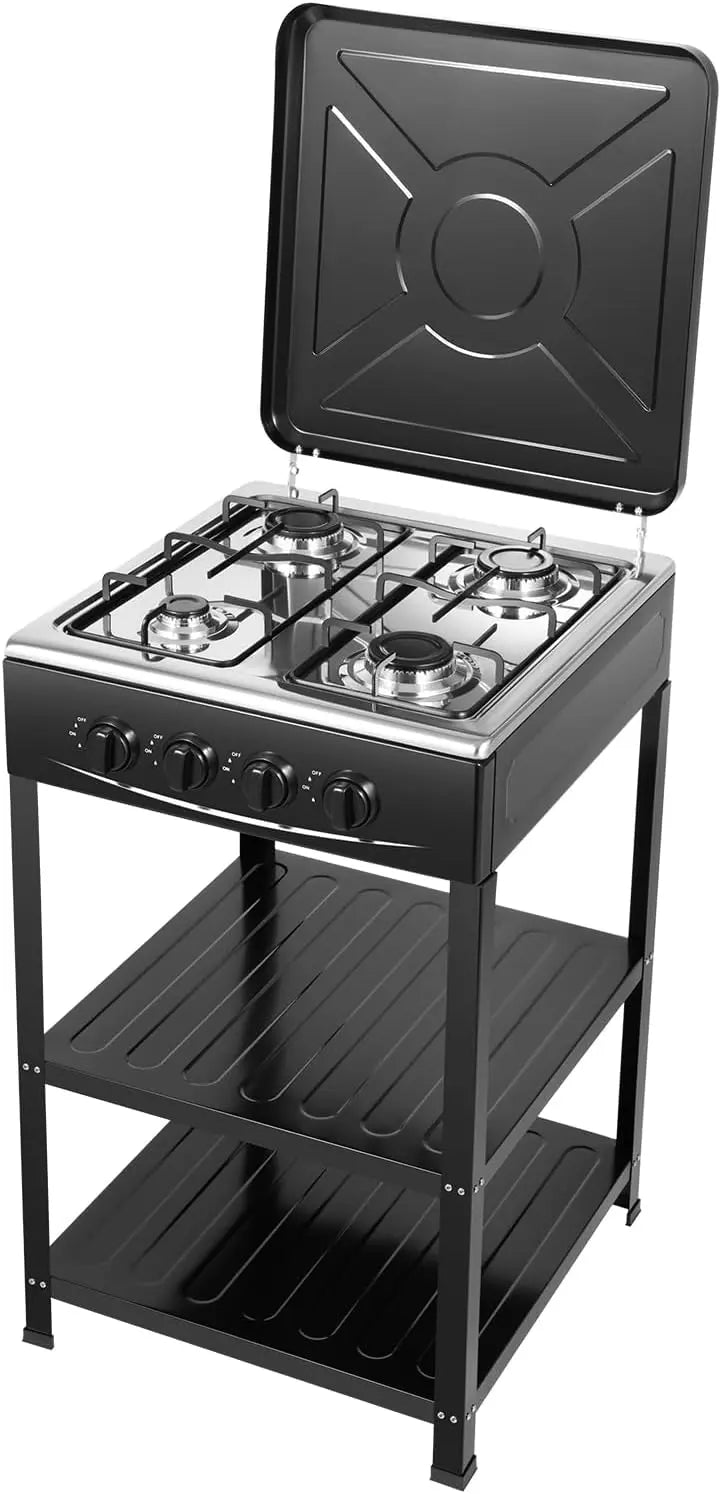 Cuisinière – à Gaz 4 Foyers Pour Extérieur 4 Brûleurs Noir