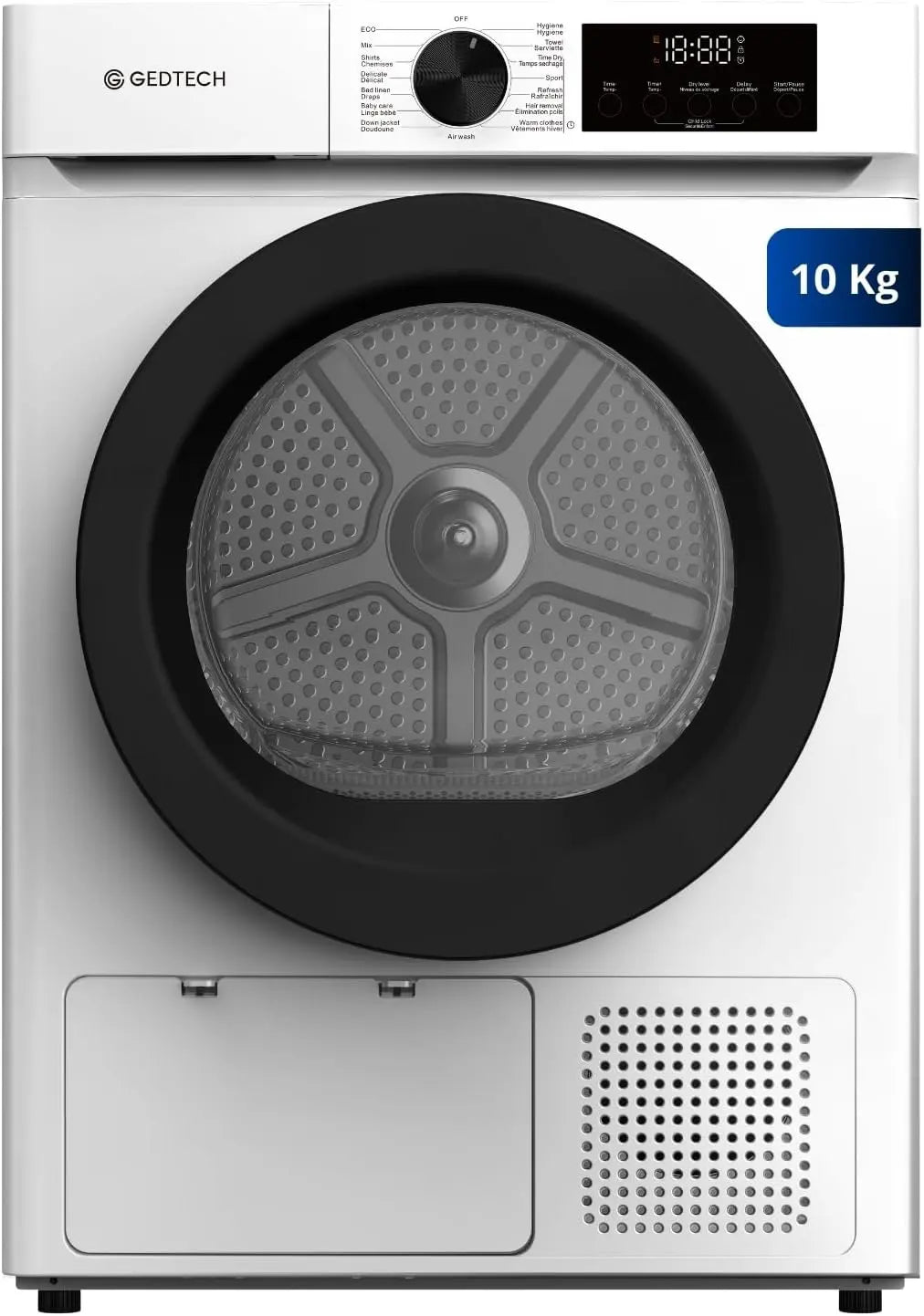 GEDTECH Sèche-linge pompe à chaleur SLHPE - L60cm - 16 programmes - Départ différé - Grande capacité 10 – gris/noir