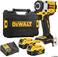 Clé Impact sans balais XR 18 V 1/2' 406 Nm avec anneau de rétention avec 2 batteries Li-Ion 5 Ah – DCF921P2T-QW, noir/gris