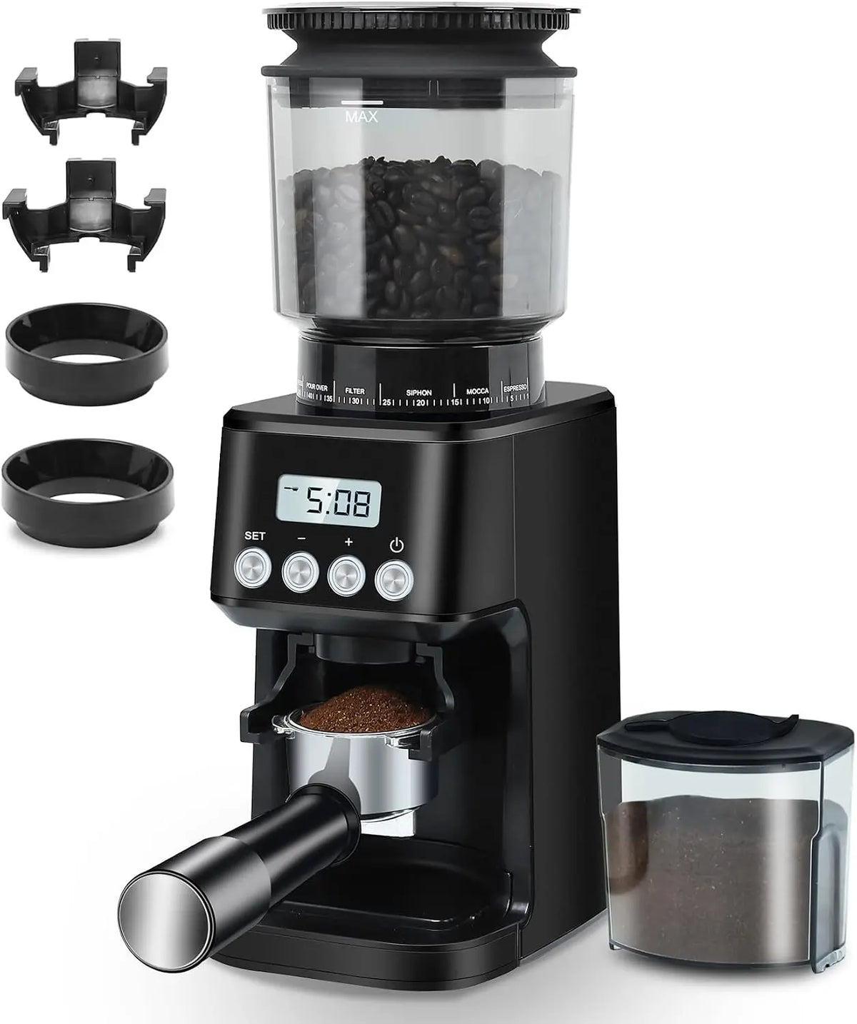 Homtone Moulin à Café Électrique – 0,5 W, noir