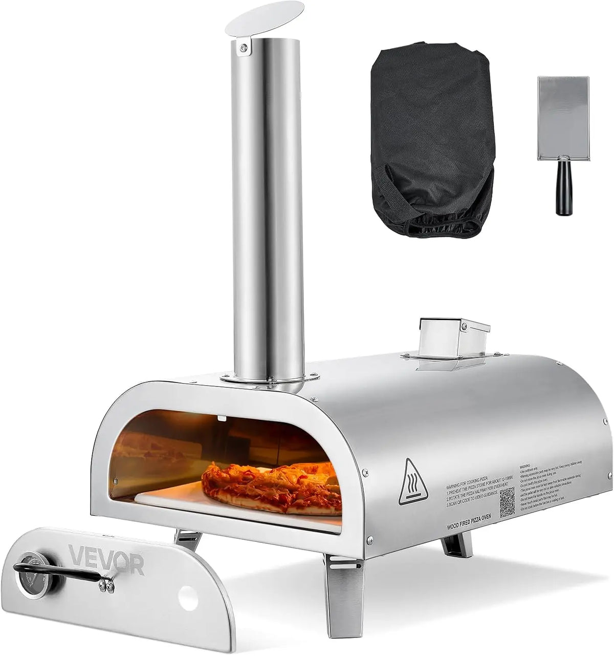 VEVOR Four à Pizza d'Extérieur 12 pouces 305 mm – argenté