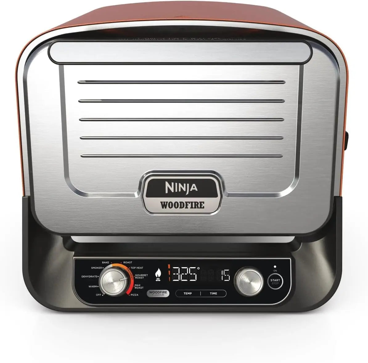 Ninja Woodfire Four à pizza extérieur électrique 8-en-1,6 réglages – 2400 W, orange