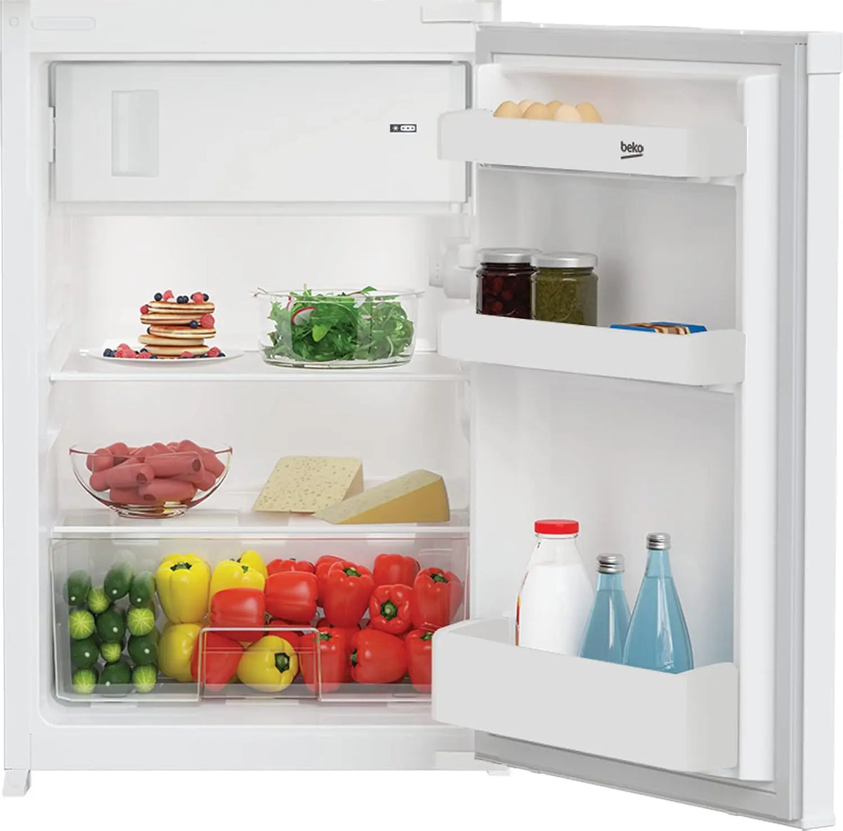 Beko B1754N - Réfrigérateur intégré avec compartiment congélateur 4 étoiles/Technique de porte – gris