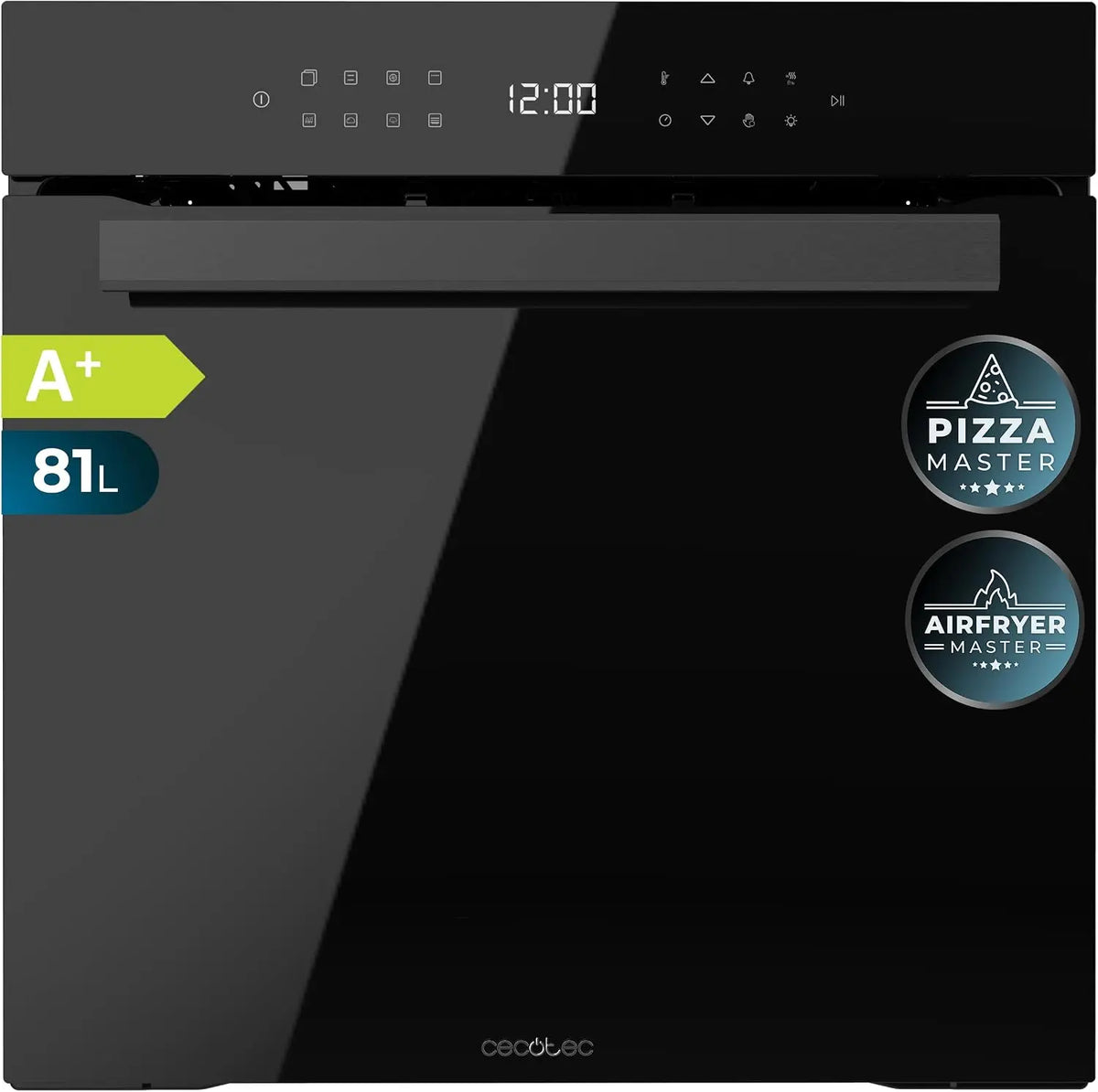 Cecotec Four Encastrable Bolero Hexa 9506000 Glass noir A de 81 L. 11 Fonctions avec Airfryer Master