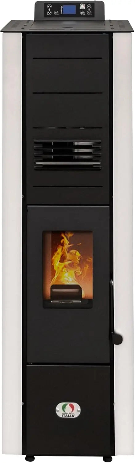STUFE A PELLET ITALIA Colonna 10 Kw - Poêle à Air Ventilé Efficacité 85% Chauffe 80m² Design Super