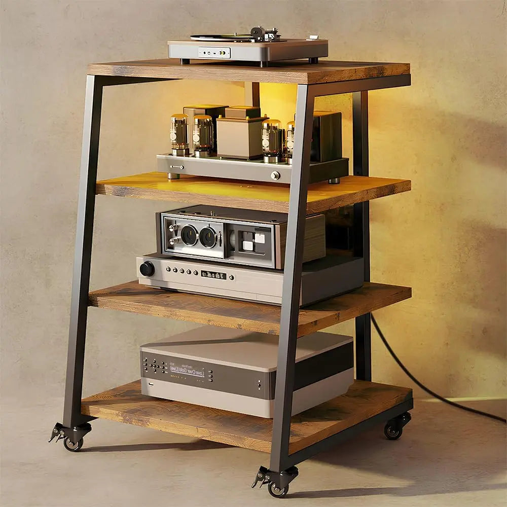 Meuble HiFi 4 Niveaux – beige/gris