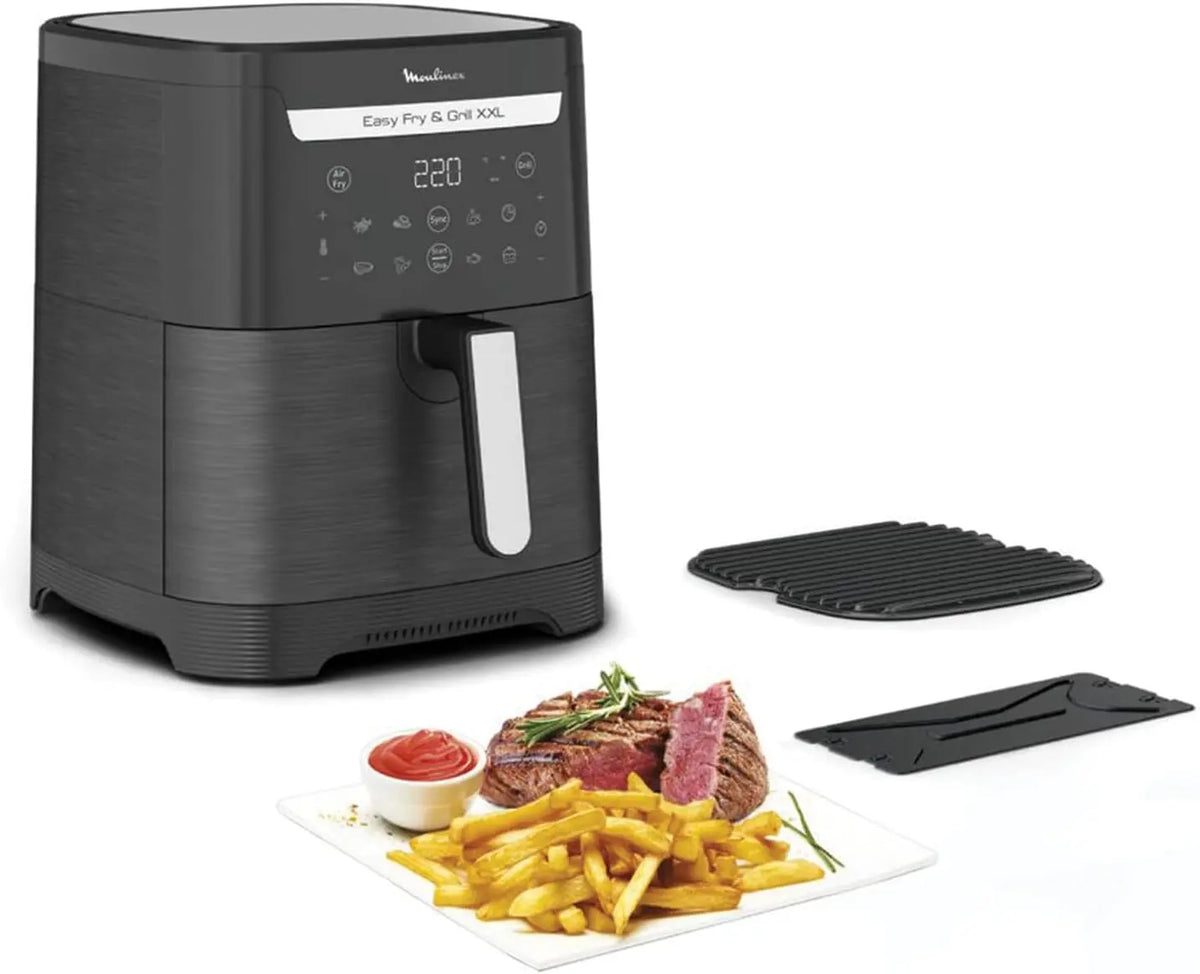 Moulinex Easy Fry & Grill XXL Friteuse sans huile + gril – EZ801810, gris