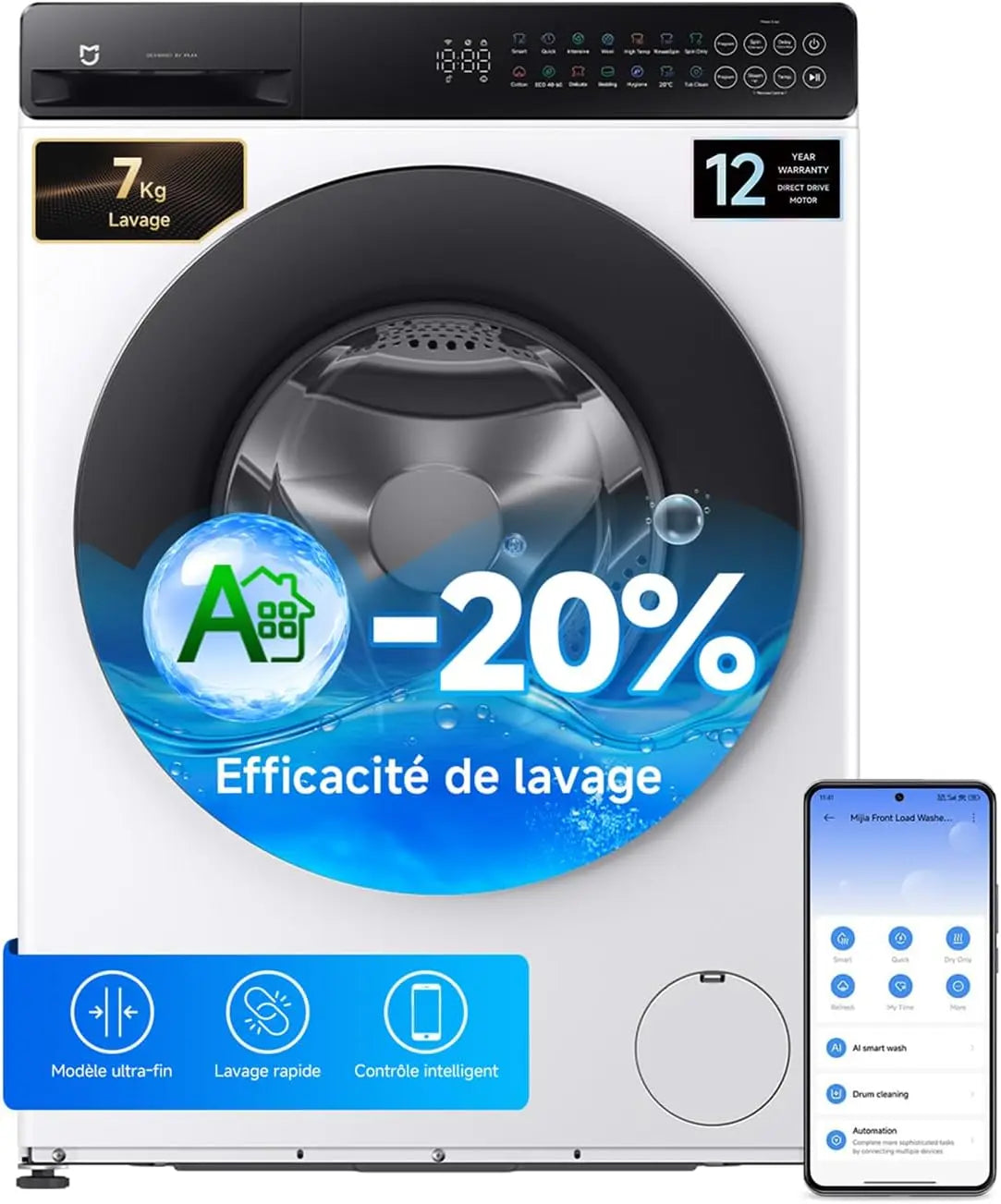 Mijia Lave-linge Hublot 7kg – blanc