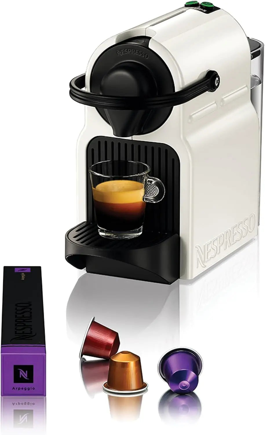 Nespresso Krups Machine à Café Inissia Blanche Cafetière Espresso XN100110 – 40 ml / 110 ml