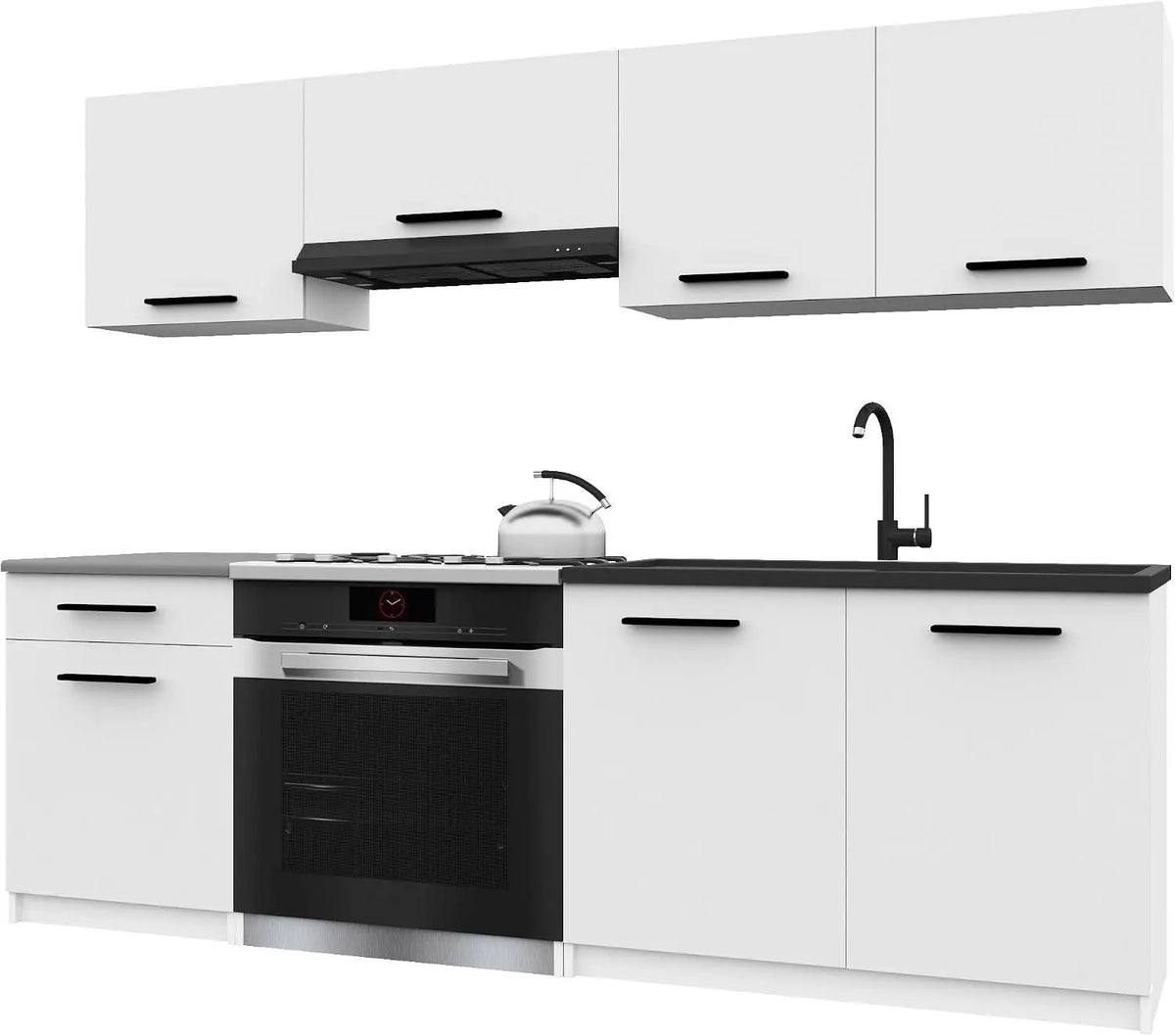 Belini – Italia 1 Meuble Cuisine Linéaire 180cm Blanc Mat