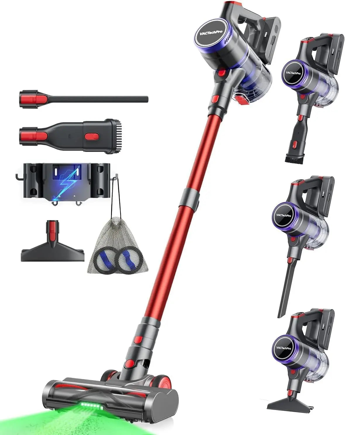 VACTechPro Aspirateur Balai sans Fil 55KPa/600W/70Min – gris