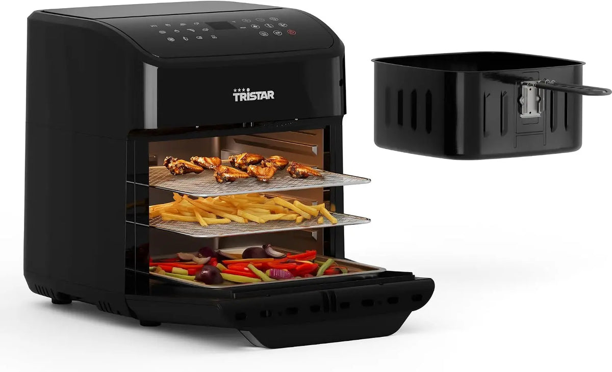 Tristar Friteuse à Air 12 L avec Fonction Mini Four – FR-9065, 1800 W, noir/gris