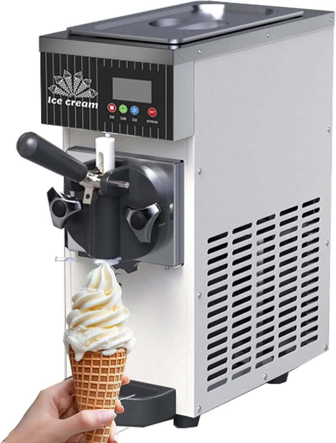 Machine à glace italienne professionnelle et domestique – 450 W, 5 L/h, 20 × 40 × 51 mm, gris