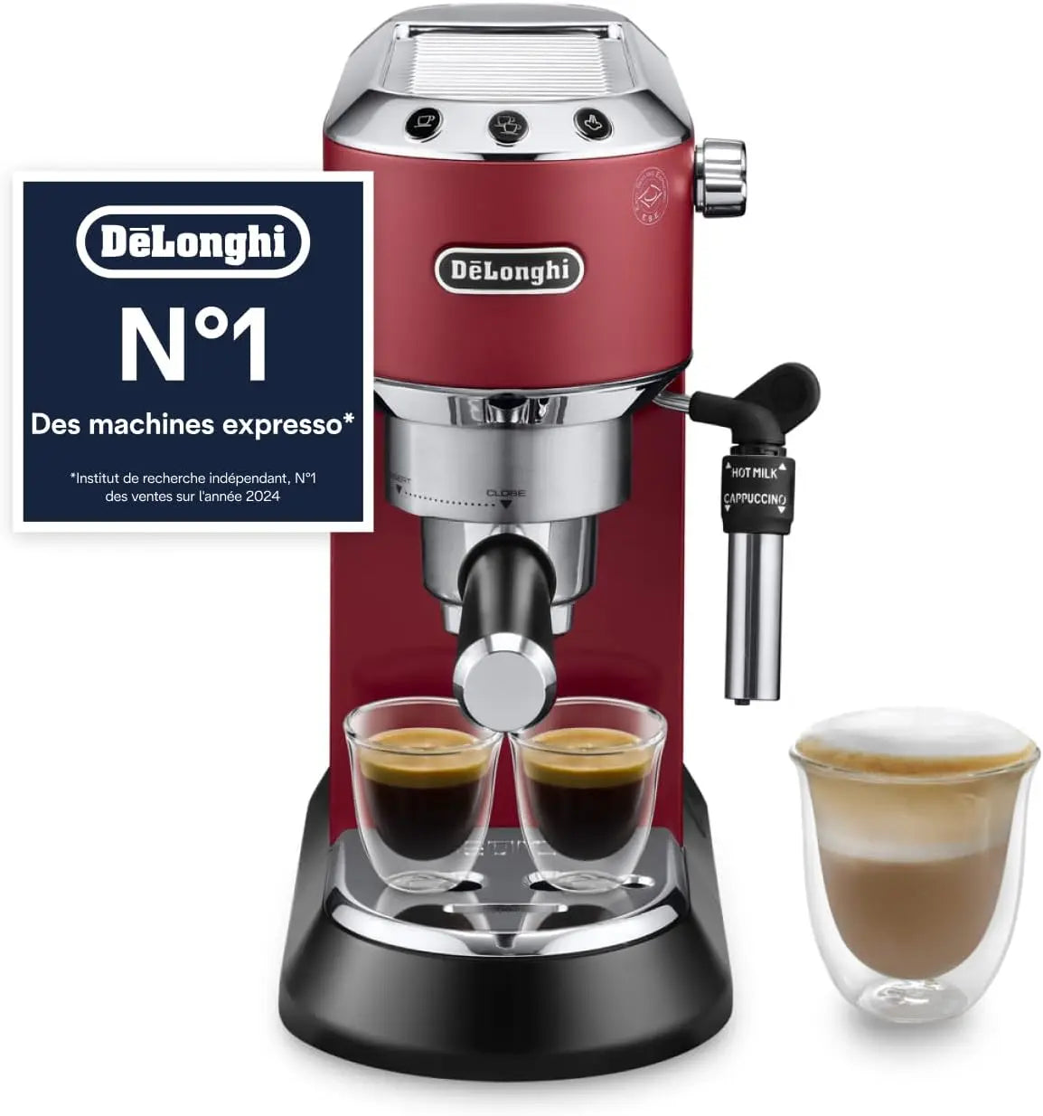 De'Longhi Dedica Style - Machine à Espresso Manuelle Mousseur à Lait Manuel – gris/noir