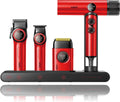 VGR Professional Barber Combo avec Tondeuse Cheveux Trimmer – 4600 mAh / 2500 mAh, gris/rouge