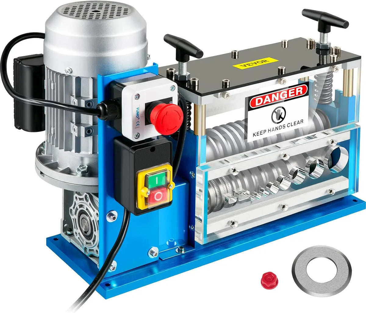 VEVOR Machine à Dénuder Électrique 370 W 1,5 mm-38 mm Machine à Dépouillement à Câbles Machine à Dénuder – gris/bleu