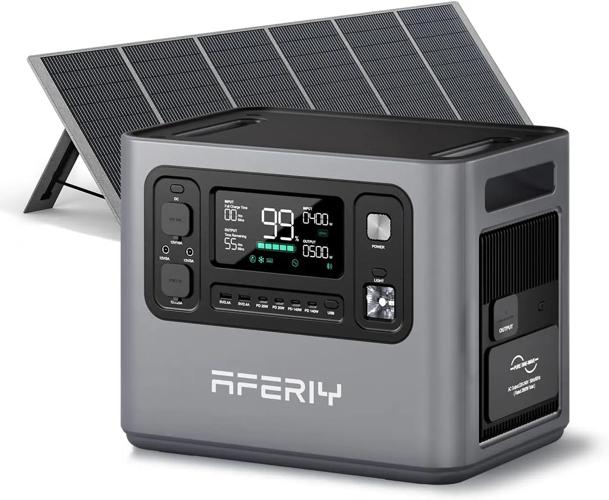 AFERIY P280 Station Electrique portable 2800W – 2800 W / 400 W, 2048 Wh / 10,24 kWh, gris/noir