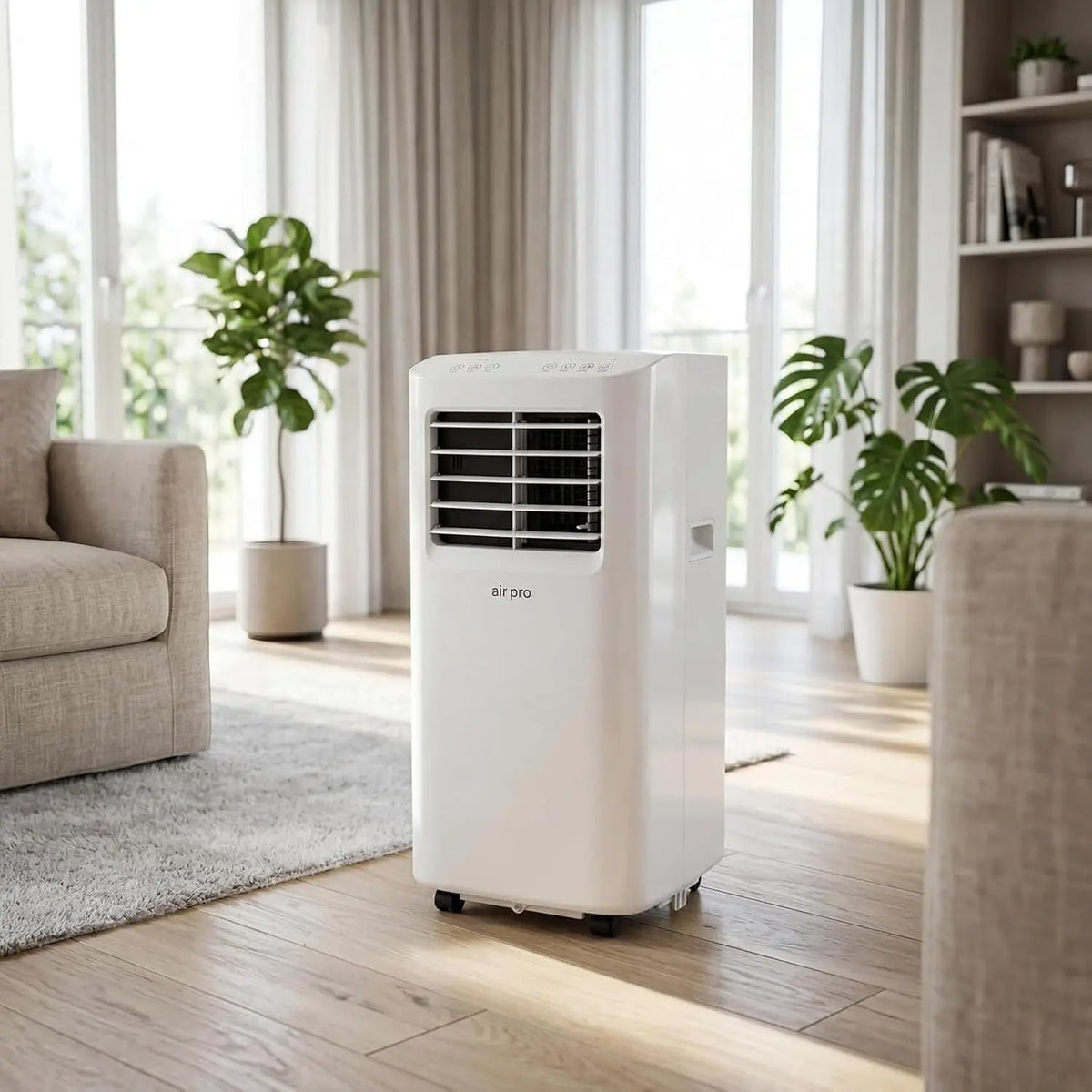 4-en-1 climatiseur Mobile 12000 BTU WiFi Intelligent télécommande – blanc
