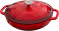 Lodge 3.41 Litre/3,6 L en Fonte/Cocotte en Porcelaine en émail – rouge
