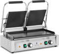 Royal Catering RCPKG-3600-M Machine À Panini Double Toaster Plancha Électrique Professionnelle Rainurée + – gris/noir