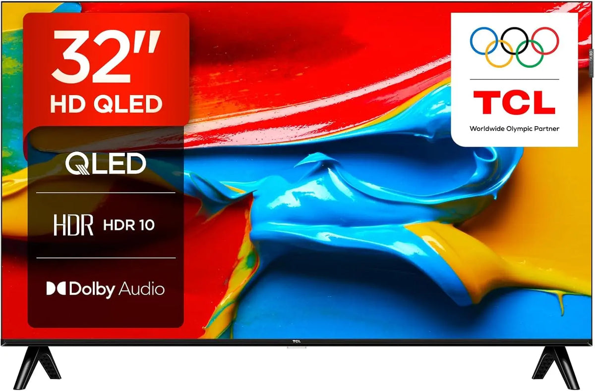 TCL téléviseur 32V4C - 32' HD Smart QLED Direct LED avec Android téléviseur et HDR - Compatible – noir