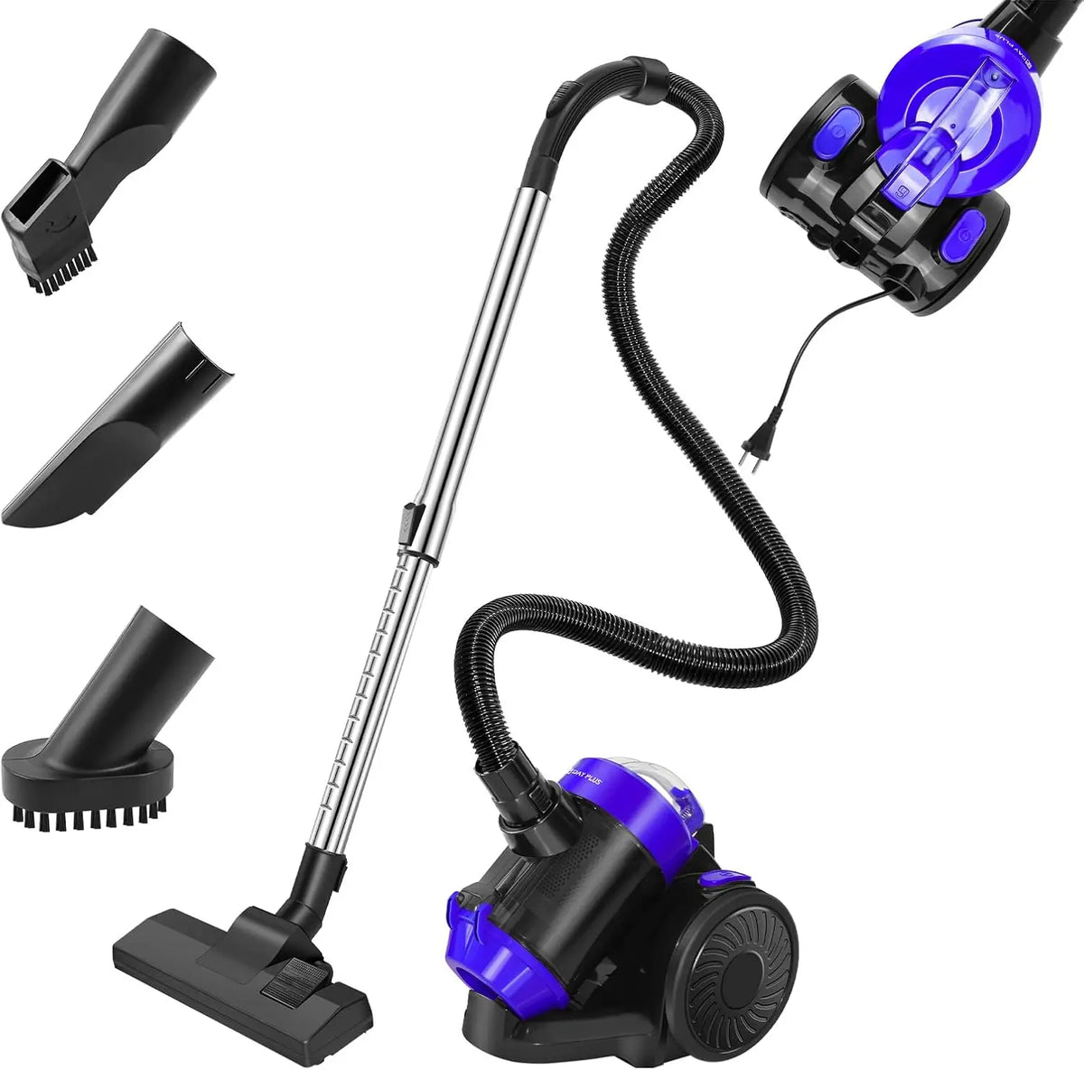 Aspirateur sans sac – 1500 W, 1,5 L, gris/noir/bleu