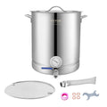 VEVOR Cuve de Brassage 60,6 L en Acier Inoxydable Cuve Fermentation Bière Fond de Pot à Trois Couches Kit – argenté