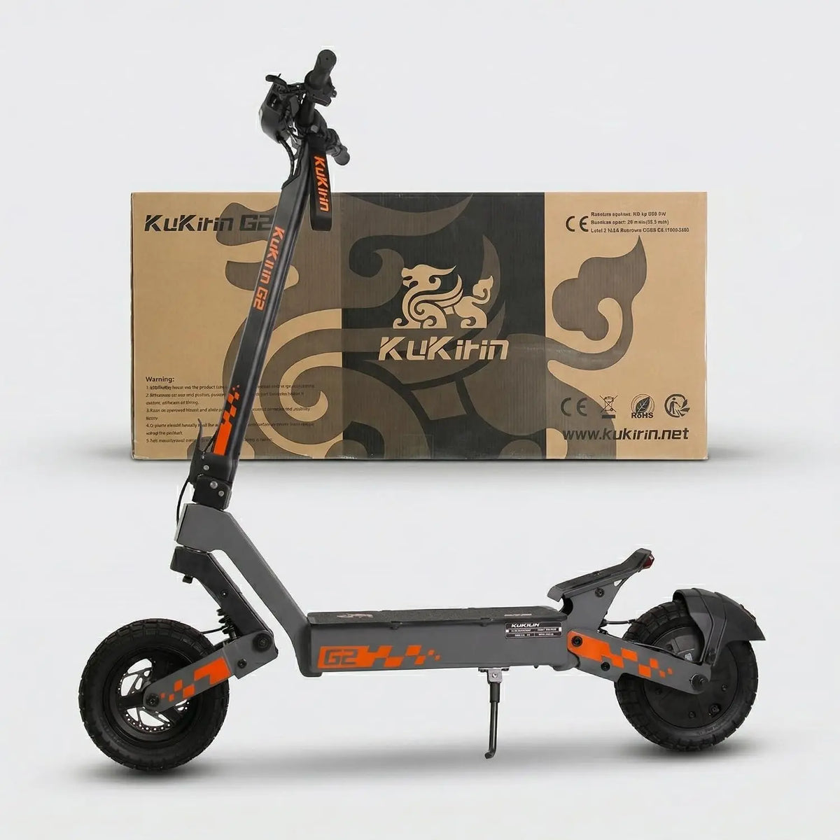 KuKirin Série G2 Trottinette Électrique Adulte Pliable – 15,6 Ah, gris/noir