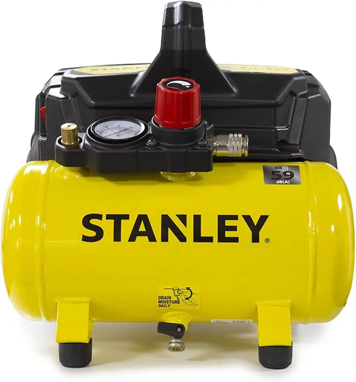 Stanley Compresseur à Air DN200/8/6 - Gonfleur Pneus Voiture 8 Bar - Compresseur Portatif avec Capacité – jaune/noir/gris