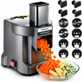Coupe-légumes électrique 8 en 1 - 100 W - Avec 8 disques à découper - Pour couper – gris/noir