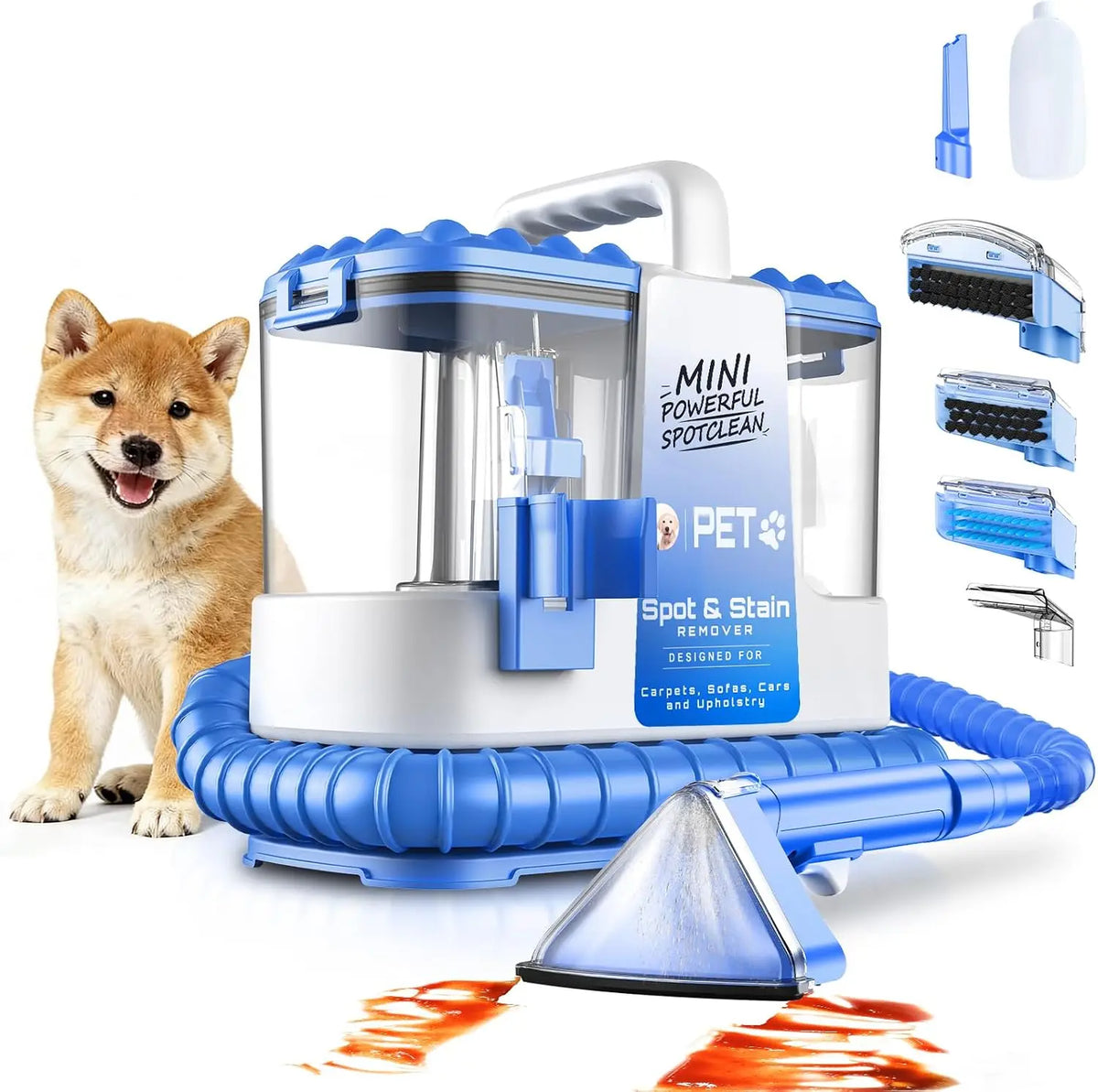 Nettoyeur canapé tissu – 600 W, 500 ml, bleu