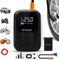 FLEXAIR Gonfleur Pneus Voiture & Pompe Vélo Électrique Rechargeable – noir/gris