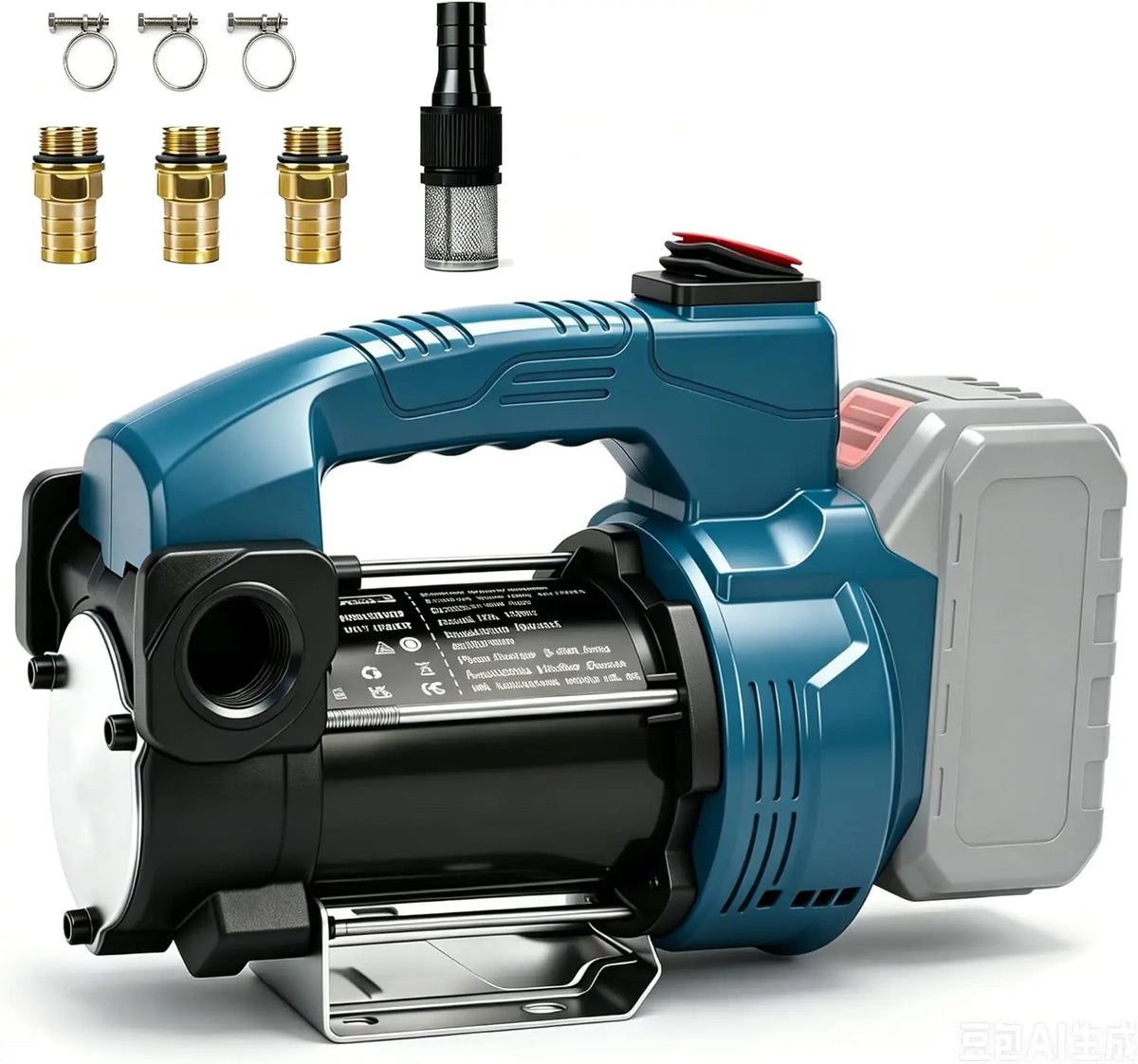 Makita Pompe à Gasoil Sans Fil 45L/min compatible avec Makita 18 V – gris/bleu/noir