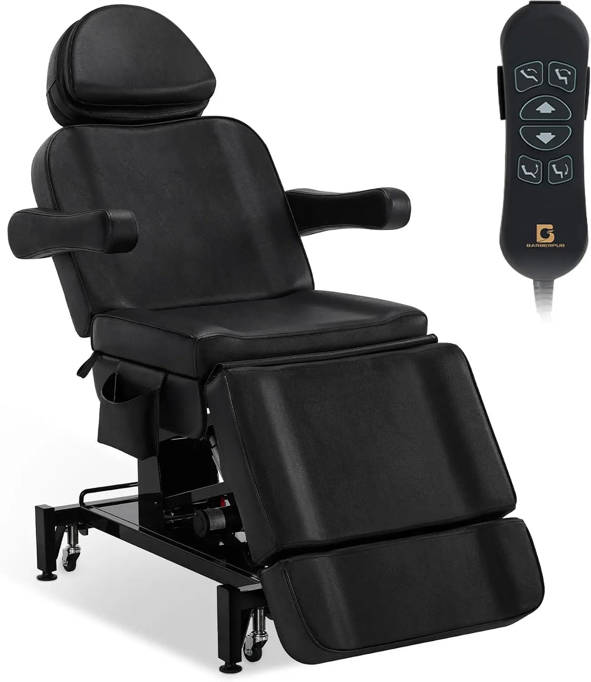 Barberpub Fauteuil de beauté électrique à 3 Moteurs – noir