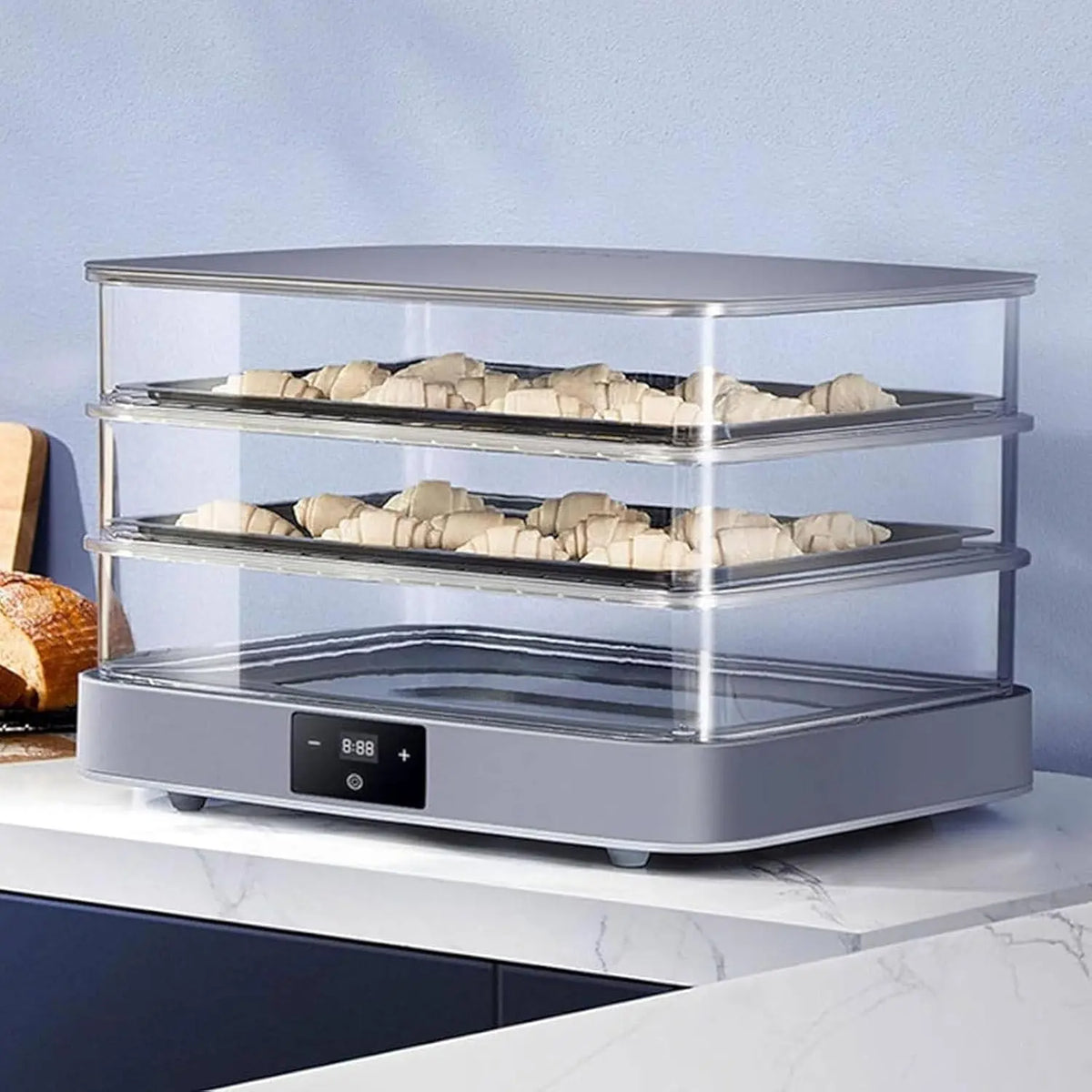 40L BoîTe Fermentation du Pain – 130 W, 1 kWh, 50 Hz, bleu/gris