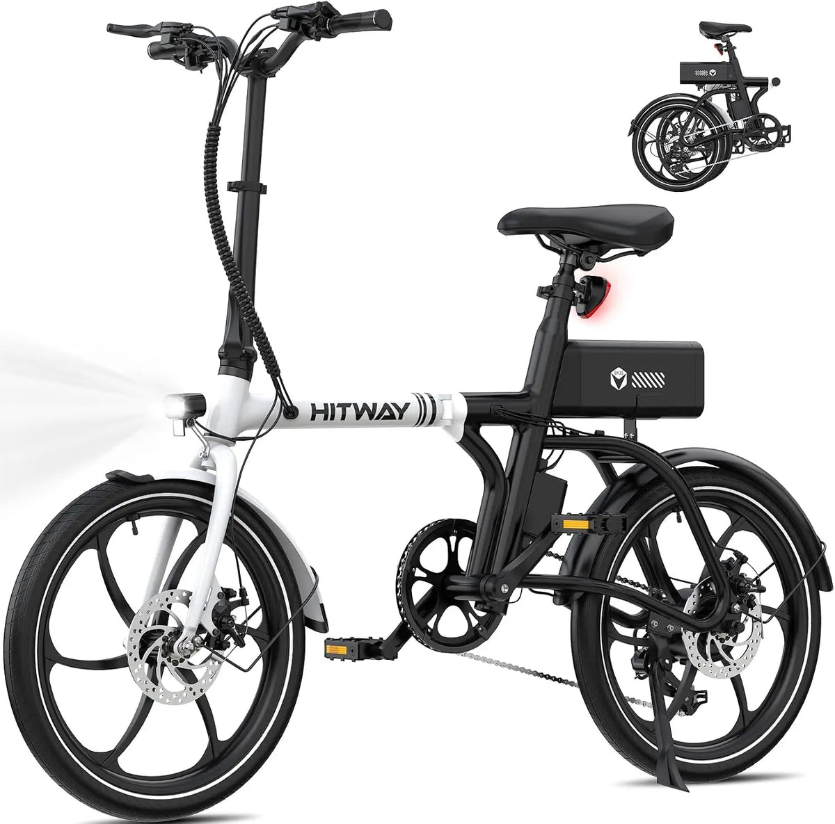 HITWAY Vélo électrique – 250 W, 9 Ah, 324 Wh, gris/noir